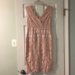 Elegant Pink Lace Mini Dress